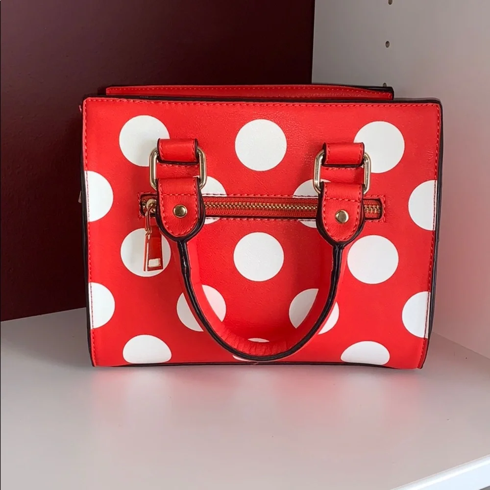 Red Polka Dot Satchel Handbag - Women